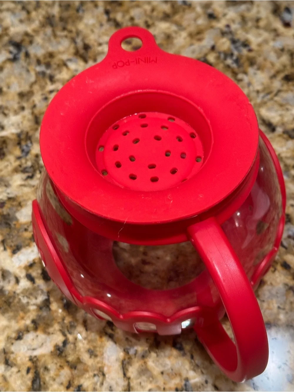 Popcorn 🍿 Glass Popcorn Popper: microwave popper with Red Silicone Sleeve: 1.5QT